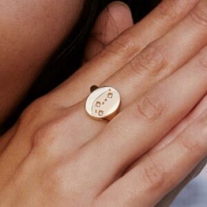 ✨ Constellation Signet Ring - Big Dipper - Size 8 - 14K Gold Plated 🌌